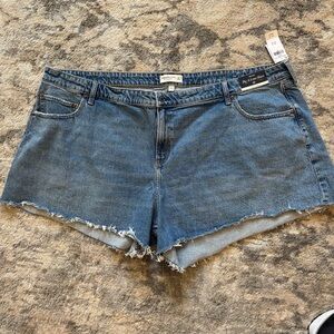 Abercrombie Fitch Mid Rise A-Line Denim Curve Love Shorts 37 NWT